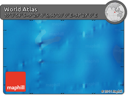 Physical Map of the Area around 9° 46' 31" S, 96° 58' 29" E