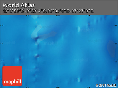 Physical Map of the Area around 9° 46' 31" S, 96° 58' 29" E