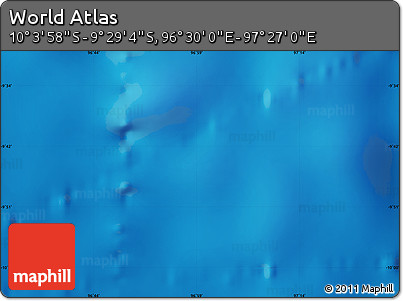 Physical Map of the Area around 9° 46' 31" S, 96° 58' 29" E