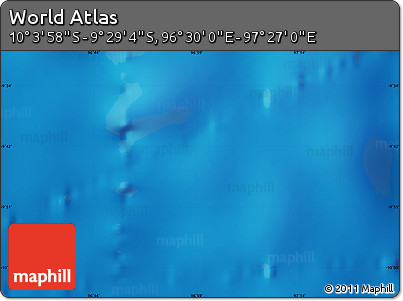 Shaded Relief Map of the Area around 9° 46' 31" S, 96° 58' 29" E