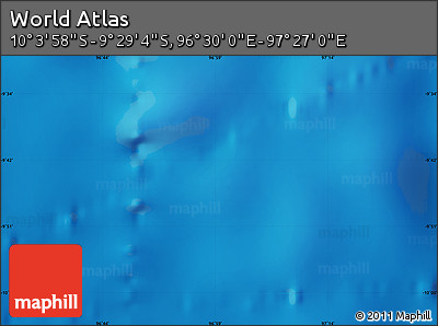Shaded Relief Map of the Area around 9° 46' 31" S, 96° 58' 29" E