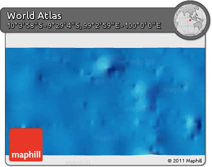 Shaded Relief 3D Map of the Area around 9° 46' 31" S, 99° 31' 30" E