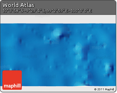 Shaded Relief 3D Map of the Area around 9° 46' 31" S, 99° 31' 30" E
