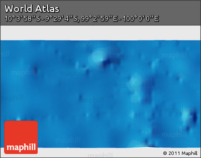 Shaded Relief 3D Map of the Area around 9° 46' 31" S, 99° 31' 30" E