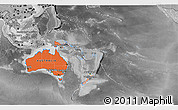 Political Shades 3D Map of Australia and Oceania, desaturated