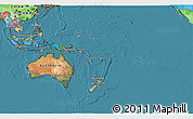Satellite 3D Map of Australia and Oceania, political outside, satellite sea
