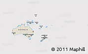 Shaded Relief 3D Map of Australia and Oceania, cropped outside
