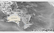 Shaded Relief 3D Map of Australia and Oceania, desaturated