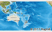 Shaded Relief 3D Map of Australia and Oceania, satellite outside, shaded relief sea