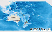 Shaded Relief 3D Map of Australia and Oceania, single color outside