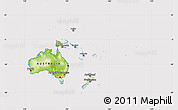 Physical Map of Australia and Oceania, cropped outside