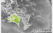 Physical Map of Australia and Oceania, desaturated