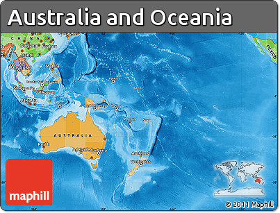 Political Map of Australia and Oceania