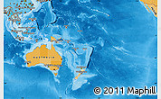 Political Map of Australia and Oceania, political shades outside