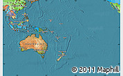 Satellite Map of Australia and Oceania, political outside, satellite sea