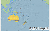 Savanna Style Map of Australia and Oceania, single color outside