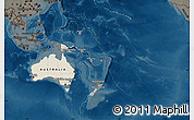 Shaded Relief Map of Australia and Oceania, darken