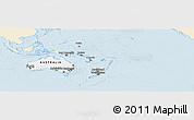 Classic Style Panoramic Map of Australia and Oceania, single color outside