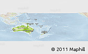 Physical Panoramic Map of Australia and Oceania, lighten
