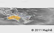 Political Panoramic Map of Australia and Oceania, desaturated