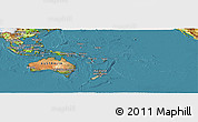 Satellite Panoramic Map of Australia and Oceania, physical outside, satellite sea