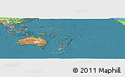 Satellite Panoramic Map of Australia and Oceania, political outside, satellite sea