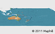 Satellite Panoramic Map of Australia and Oceania, single color outside