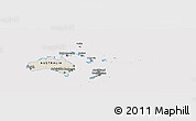 Shaded Relief Panoramic Map of Australia and Oceania, cropped outside