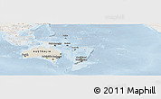 Shaded Relief Panoramic Map of Australia and Oceania, lighten