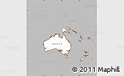 Gray Simple Map of Australia and Oceania, cropped outside