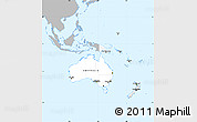 Gray Simple Map of Australia and Oceania, single color outside