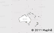 Silver Style Simple Map of Australia and Oceania, cropped outside