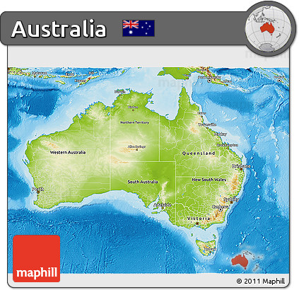 Physical 3D Map of Australia