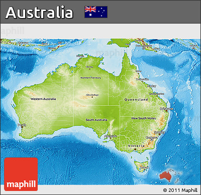 Physical 3D Map of Australia