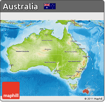 Physical 3D Map of Australia