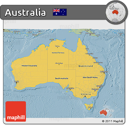 Savanna Style 3D Map of Australia