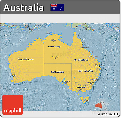 Savanna Style 3D Map of Australia