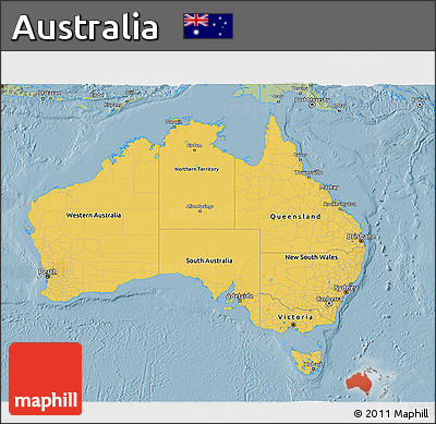 Savanna Style 3D Map of Australia