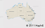 Shaded Relief 3D Map of Australia, cropped outside