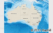 Shaded Relief 3D Map of Australia, single color outside