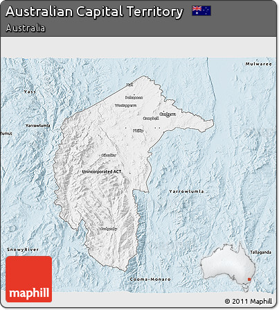 Gray 3D Map of Australian Capital Territory