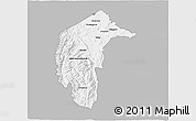 Gray 3D Map of Australian Capital Territory, single color outside