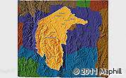 Political 3D Map of Australian Capital Territory, darken