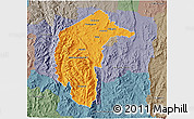 Political 3D Map of Australian Capital Territory, semi-desaturated