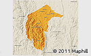 Political 3D Map of Australian Capital Territory, shaded relief outside