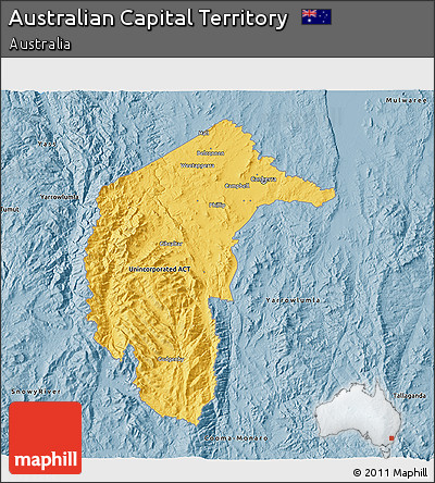 Savanna Style 3D Map of Australian Capital Territory
