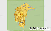 Savanna Style 3D Map of Australian Capital Territory, single color outside