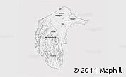 Silver Style 3D Map of Australian Capital Territory, single color outside