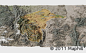 Satellite Panoramic Map of Australian Capital Territory, semi-desaturated