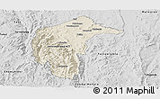 Shaded Relief Panoramic Map of Australian Capital Territory, desaturated